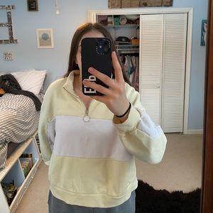 Yellow and white H&M quarter zip